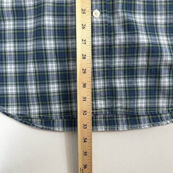 Disney World Button Down Shirt Men's Size L Blue Plaid Short Sleeve Mickey Mouse - Picture 8 of 8